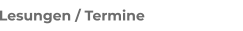 Lesungen / Termine
